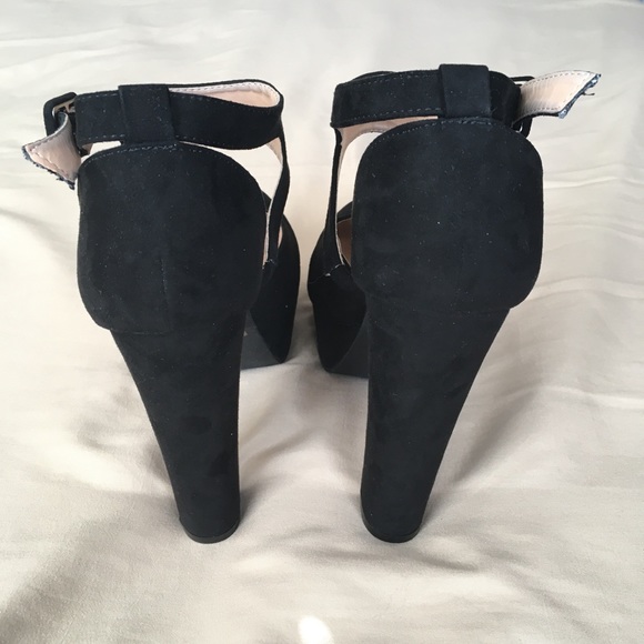 Suede Black Heels - Picture 3 of 8
